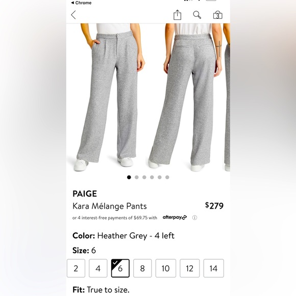 NWT Paige Kara Melange Pants